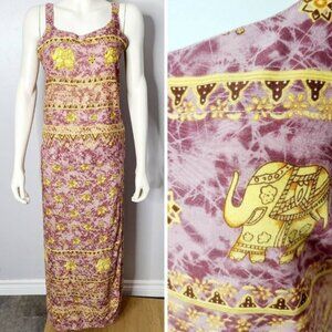 Vintage Elephant Print Set, 90s Wrap Skirt‎ and Top, Elephant Print, Boho Set